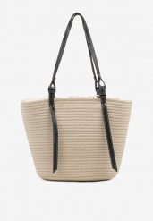 Beżowa Bawełniana Torebka Shopper z Szydełkowym Wzorem Luniatena. Brązowe torebki shopper damskie Born2be, bez wzorów, z bawełny, eleganckie, bez dodatków. Za 84.99 zł.