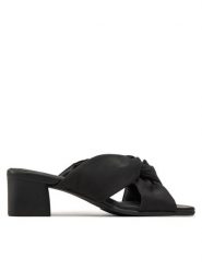 Camper Klapki Katie K201348-001 Czarny. Czarne klapki damskie Camper, bez wzorów, z materiału, bez obcasa. Za 209.99 zł.