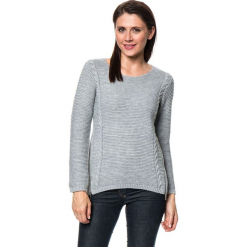 Sweter w kolorze szarym. Szare swetry damskie Assuili, z kaszmiru, z okrągłym kołnierzem. W wyprzedaży za 159.95 zł.