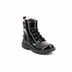 Botki dziewczęce KICKERS GROOROCK. Czarne botki dziewczęce Kickers, bez wzorów, bez zapięcia. Za 159.99 zł.