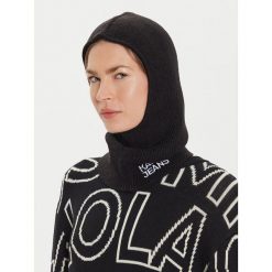 Kominiarka Karl Lagerfeld Jeans. Czarne czapki i kapelusze damskie Karl Lagerfeld Jeans, na zimę, bez wzorów, z jeansu. Za 259.99 zł.