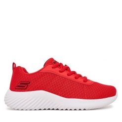 Sneakersy Skechers. Czerwone trampki i tenisówki chłopięce Skechers, bez wzorów, bez zapięcia. Za 159.99 zł.