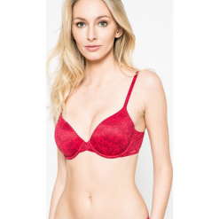 Calvin Klein Underwear - Biustonosz. Szare biustonosze Calvin Klein Underwear, z haftami, z elastanu. W wyprzedaży za 99.90 zł.