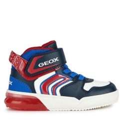 Sneakersy Geox. Niebieskie trampki i tenisówki chłopięce Geox, bez wzorów, bez zapięcia. Za 509.99 zł.