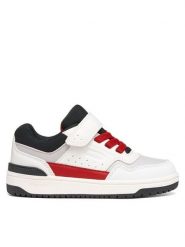 Geox Sneakersy J Washiba Boy J66LQH 0BC15 C0050 S Biały. Białe buty sportowe chłopięce Geox, bez wzorów, ze skóry, bez zapięcia. Za 249.99 zł.