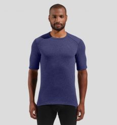 Bielizna termoaktywna z długim rękawem Odlo BL TOP crew neck s/s ACTIVE WARM. Niebieskia bielizna termoaktywna męska Odlo, s, z materiału. Za 249.99 zł.