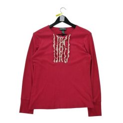 Second life - Długi rękaw Kobiet Czerwona Koszulka - Stan dobry. Czerwone t-shirty damskie Ralph Lauren, bez wzorów, bez kołnierzyka. Za 76.10 zł.