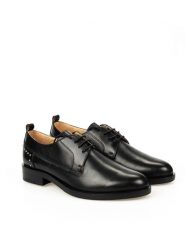 Geox Półbuty "Brogue" | D02HMG 00043 | Brogue | Kobieta | Czarny. Czarne kozaki damskie Geox, bez wzorów, ze skóry, bez obcasa, bez zapięcia. W wyprzedaży za 289.00 zł.