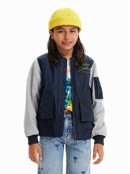 Desigual Kurtka bomber 23SBEW01 Granatowy Oversize. Niebieskie kurtki i płaszcze dla chłopców Desigual, bez wzorów, z syntetyku, bez kaptura. Za 299.99 zł.