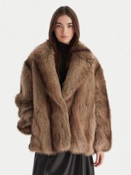 Dixie Futro V330Y004A Brązowy Regular Fit. Brązowe płaszcze damskie Dixie, l, bez wzorów, z futra, bez kaptura. Za 1,239.00 zł.
