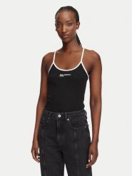 Karl Lagerfeld Jeans Body B3W17028 Czarny. Czarne bluzki damskie Karl Lagerfeld Jeans, xl, bez wzorów, z bawełny, bez kołnierzyka, bez ramiączek. Za 259.99 zł.