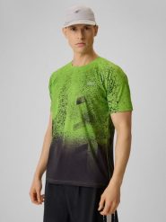 4F Koszulka do biegania szybkoschnąca męska - zielona M. Zielone koszulki sportowe męskie 4f, m, bez wzorów, z dzianiny, bez kołnierzyka. Za 129.99 zł.