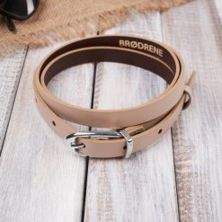 Pasek Skórzany Damski OPD-28 Brødrene Beżowy 95 cm. Brązowe paski damskie bez wzorów, z materiału, biznesowe. Za 43.99 zł.