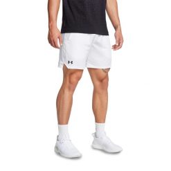 Spodenki treningowe męskie Under Armour UA Vanish Woven 6in. Białe krótkie spodenki sportowe męskie Under Armour, m, bez wzorów, na fitness i siłownię. Za 129.99 zł.