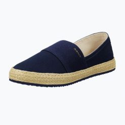 Espadryle damskie GANT Raffiaville. Niebieskie espadryle damskie GANT, na lato, bez wzorów, z materiału, eleganckie, bez obcasa, bez zapięcia. Za 299.99 zł.
