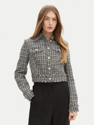 Guess Marynarka W5RN47 WGW82 Czarny Regular Fit. Czarne żakiety damskie Guess, xxl, z aplikacjami, z syntetyku. Za 369.99 zł.