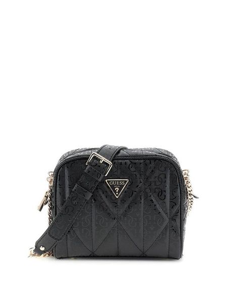 Guess Torebka Aldina HWGG96 63140 Czarny. Czarne listonoszki damskie Guess, z aplikacjami, ze skóry, bez dodatków. Za 309.99 zł.