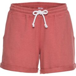Spodenki dresowe bonprix rabarbarowy melanż. Czerwone spodnie dresowe damskie bonprix, melanż, z dresówki. Za 54.99 zł.