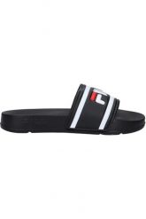 Klapki damskie Fila Morro Bay. Czarne klapki damskie Fila, bez wzorów, z materiału, bez obcasa. Za 144.00 zł.