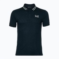 Koszulka męska EA7 Emporio Armani Golf Pro Polo Check. Niebieskie koszulki polo męskie EA7 Emporio Armani, m, bez wzorów, z bawełny, bez kołnierzyka, bez ramiączek, na golfa. Za 359.99 zł.