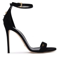 Sandały Elisabetta Franchi. Czarne sandały damskie Elisabetta Franchi, bez wzorów, bez obcasa, na szpilce, bez zapięcia. Za 2,439.00 zł.