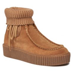 Botki Weekend Max Mara. Brązowe botki damskie Weekend Max Mara, bez obcasa, na płaskiej podeszwie, bez zapięcia. Za 2,219.00 zł.