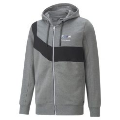 Bluza dresowa męska Puma BMW MMS HDD. Szare bluzy sportowe męskie Puma, m, bez wzorów, z dresówki, z kapturem. Za 353.99 zł.