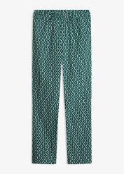 Spodnie ze stretchem. Fioletowe spodnie materiałowe damskie bonprix, bez wzorów. Za 129.99 zł.