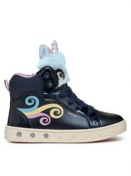 Geox Sneakersy J Skylin Girl J468WA 0NFBH C4243 M Granatowy. Niebieskie buty sportowe dziewczęce Geox, bez wzorów, ze skóry, bez zapięcia. Za 149.99 zł.