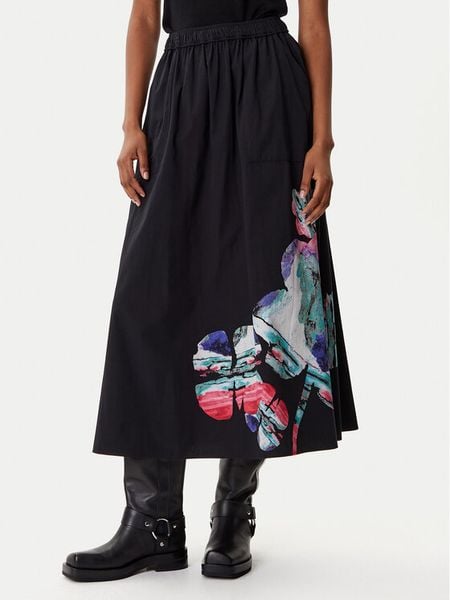 Desigual Spódnica trapezowa Ella Lacroix 25WWFW05 Czarny Regular Fit. Czarne spódnice damskie Desigual, xs, bez wzorów, z bawełny, trapezowe. Za 299.99 zł.