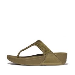 Sandały damskie FitFlop Lulu Toepost. Zielone klapki damskie FIT FLOP, bez wzorów, z mikrofibry, bez obcasa, bez zapięcia. Za 458.00 zł.