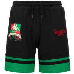 Spodenki męskie Laushon Heritage Kappa. Czarne krótkie spodenki sportowe męskie Kappa, m, bez wzorów, z bawełny, na fitness i siłownię. Za 159.60 zł.