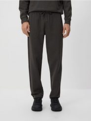 Spodnie jogger straight - ciemnoszary. Szare spodnie materiałowe męskie Reserved, l, bez wzorów, z bawełny. Za 129.99 zł.