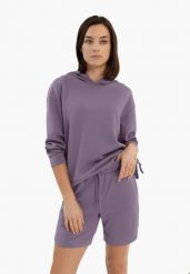 M-LULI. Fioletowe szorty damskie Volcano, na lato, m, bez wzorów, z dresówki. Za 119.99 zł.