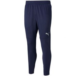 Męskie Treningowe Spodnie Do Biegania TeamFINAL. Niebieskie spodnie sportowe męskie Puma, m, bez wzorów, z dresówki, do biegania. Za 276.99 zł.