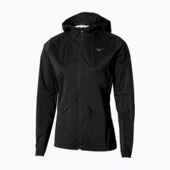 Kurtka do biegania damska Mizuno Tech Thermal Charge Hooded. Czarne kurtki sportowe damskie Mizuno, bez wzorów, bez kaptura, do biegania. Za 429.99 zł.