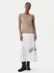 Desigual Sukienka codzienna Kala 25WWVK25 Biały Slim Fit. Białe sukienki damskie Desigual, na co dzień, xs, bez wzorów, z syntetyku, bez kołnierzyka, bez ramiączek, proste. Za 559.99 zł.