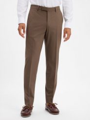 Cinque spodnie o kroju modułowym z domieszką wełny owczej Mężczyźni Modern Fit brązowy, 48. Brązowe eleganckie spodnie męskie Cinque, m, bez wzorów, z syntetyku. Za 599.95 zł.