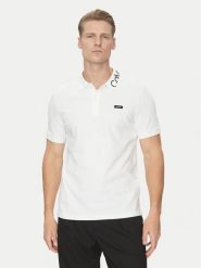 Calvin Klein Polo K10K114474 Biały Regular Fit. Białe koszulki polo męskie Calvin Klein, l, bez wzorów, z bawełny, bez ramiączek. Za 219.99 zł.