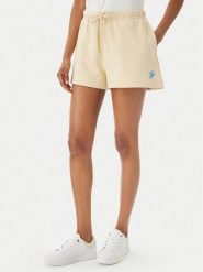 Tommy Hilfiger Szorty sportowe Logo Embroidery WW0WW48765 Beżowy jasny Regular Fit. Brązowe szorty sportowe damskie Tommy Hilfiger, xl, bez wzorów, z bawełny, sportowe. Za 329.99 zł.