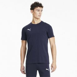 Niebieski T-Shirt Puma Teamgoal 23 Casuals Tee Dorosłych. Niebieskie t-shirty męskie Puma, m, bez wzorów, z bawełny, klasyczne, bez kołnierzyka. Za 132.99 zł.