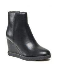 Jenny Fairy Botki LS5843-03 Czarny. Czarne botki damskie Jenny Fairy, ze skóry, bez obcasa, na koturnie, bez zapięcia. Za 199.99 zł.
