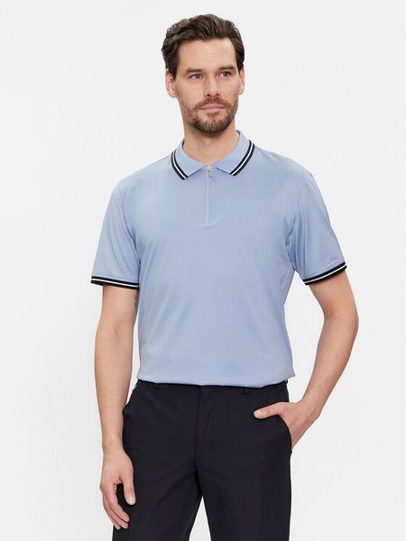 KARL LAGERFELD Polo 745080 541200 Niebieski Regular Fit. Niebieskie koszulki polo męskie KARL LAGERFELD, m, bez wzorów, z bawełny, bez ramiączek. Za 359.99 zł.