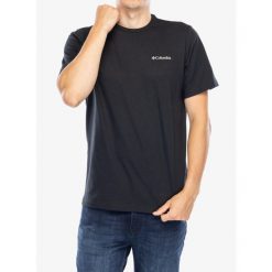 Koszulka z nadrukiem męska Columbia Explorers Canyon Back S/S Tee. Czarne koszulki polo męskie Columbia, m, bez wzorów, bez ramiączek. Za 101.99 zł.