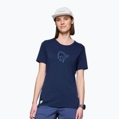 Koszulka damska NORRONA Femund Equaliser Merino. Niebieskie t-shirty damskie NORRONA, l, bez wzorów, z materiału, bez kołnierzyka. Za 389.99 zł.