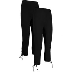 Legginsy rybaczki z marszczeniem (2 pary). Czarne legginsy damskie bonprix, bez wzorów. Za 82.99 zł.