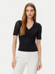 Marciano Guess Bluzka 5RGP22 6311A Czarny Regular Fit. Czarne bluzki damskie Marciano Guess, s, z aplikacjami, z syntetyku, bez kołnierzyka, bez ramiączek. Za 499.99 zł.