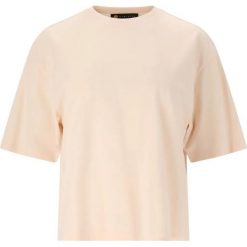 T-shirt damski Athlecia London. Brązowe koszulki sportowe damskie Athlecia, bez wzorów, z bawełny, bez kołnierzyka, bez ramiączek. Za 54.90 zł.