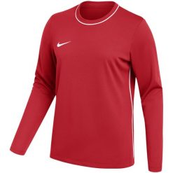 Koszulka damska Nike Dri-Fit Park 26 Crew Top. Czerwone bluzy sportowe damskie Nike, bez wzorów, z poliesteru, sportowe, bez kołnierzyka. Za 108.99 zł.