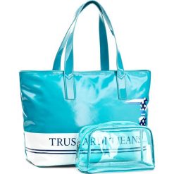 Torebka TRUSSARDI JEANS - Capri 75B00381 U151. Niebieskie torebki do ręki damskie TRUSSARDI JEANS, z jeansu. W wyprzedaży za 219.00 zł.